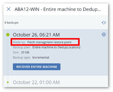screenshot of Acronis Cyber Protect Cloud